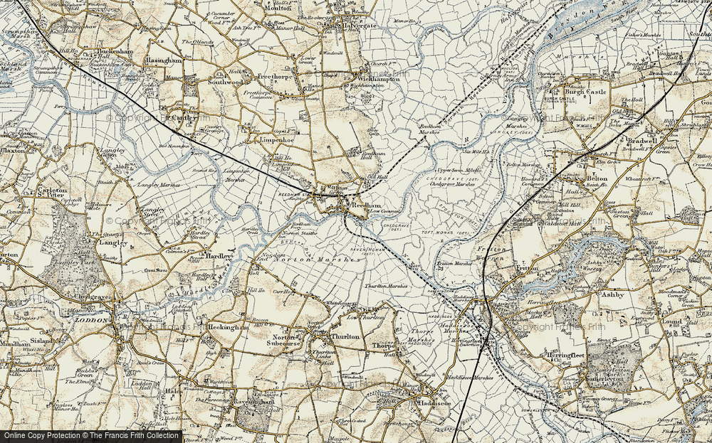Old Map of Historic Map covering Boyce's Dyke in 1901-1902