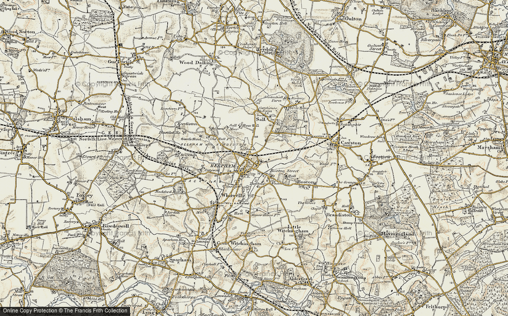 Old Map of Reepham, 1901-1902 in 1901-1902