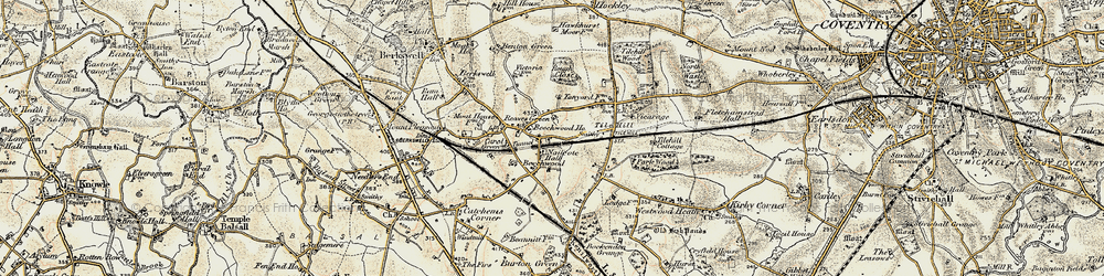 Old map of Reeves Green in 1901-1902