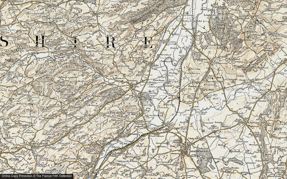Old Map of Historic Map covering Garthmyl in 1902-1903