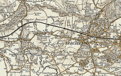 Old map of Reigate Heath in 1898-1909