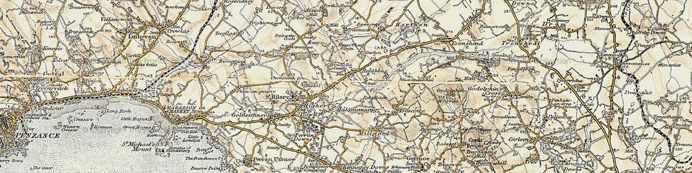 Old map of Relubbus in 1900