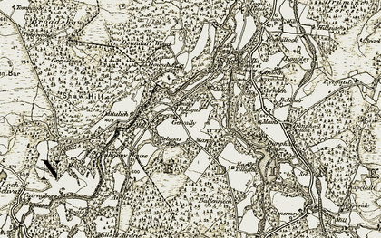 Old map of Auchnagairn in 1910-1911