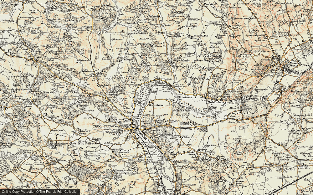 Old Map of Historic Map covering Henley Reach in 1897-1909