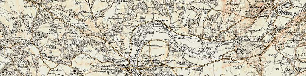 Old map of Remenham in 1897-1909