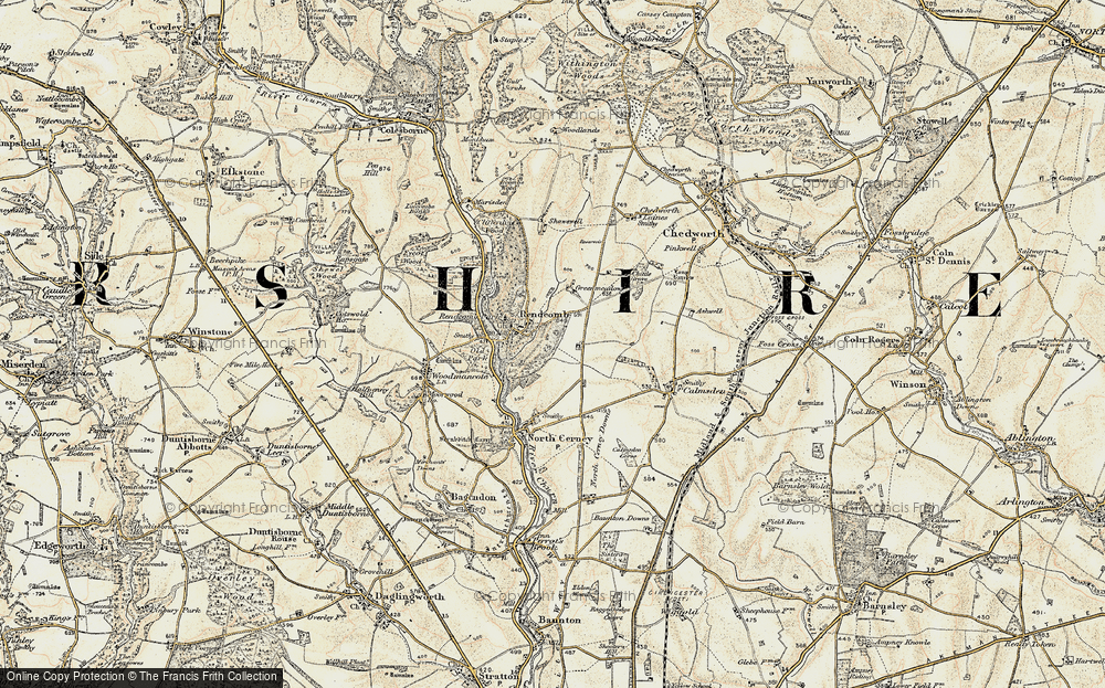 Old Map of Rendcomb, 1898-1899 in 1898-1899