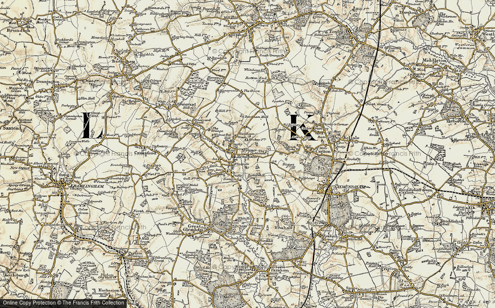 Old Map of Rendham, 1898-1901 in 1898-1901