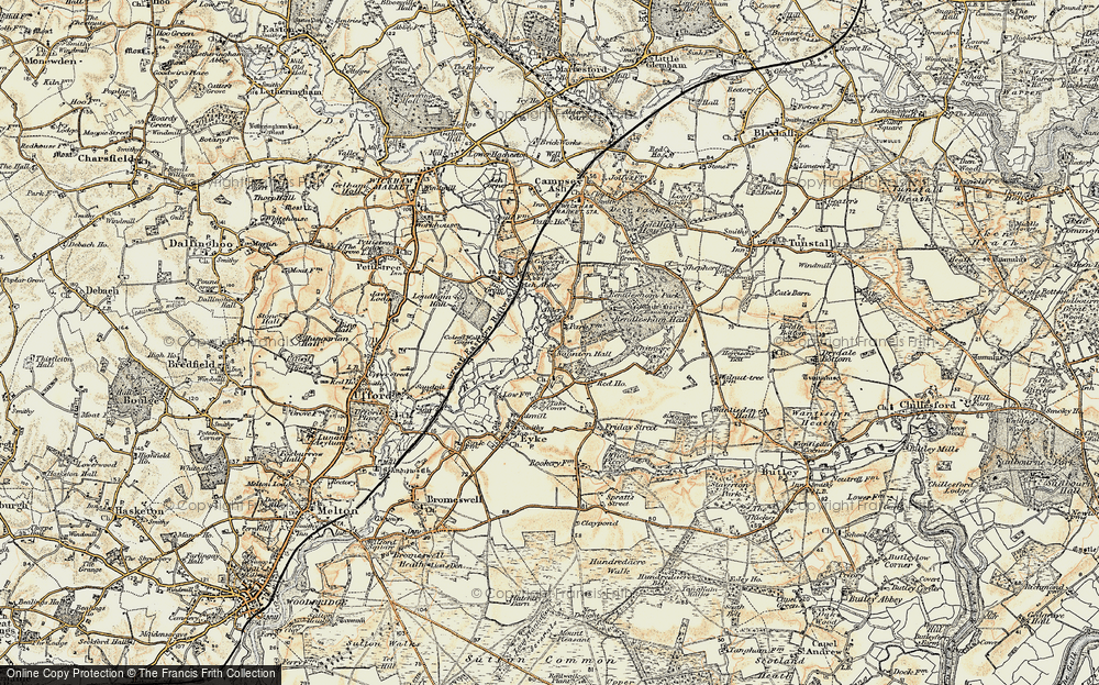 Old Map of Rendlesham, 1898-1901 in 1898-1901