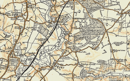 Old map of Rendlesham in 1898-1901