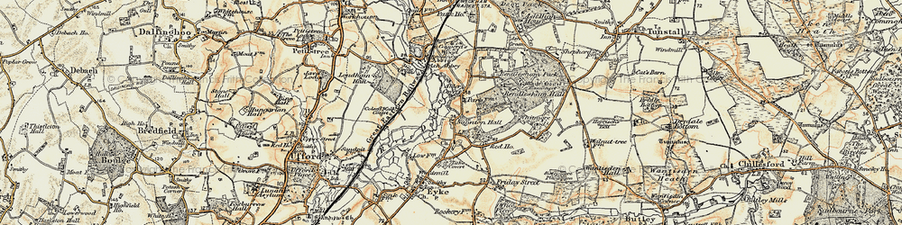 Old map of Rendlesham in 1898-1901