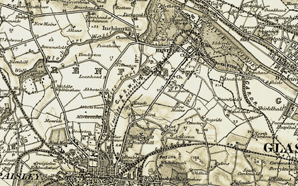 Old map of Renfrew in 1905