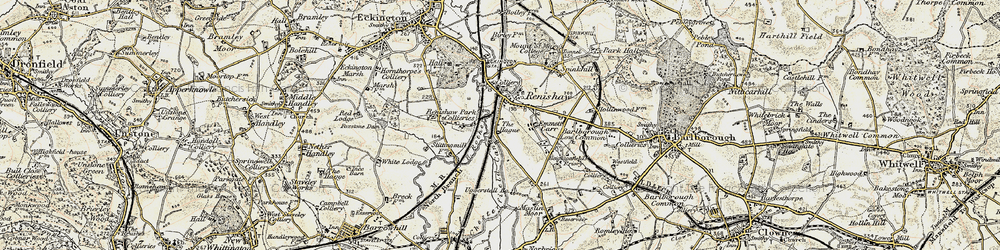 Old map of Renishaw in 1902-1903