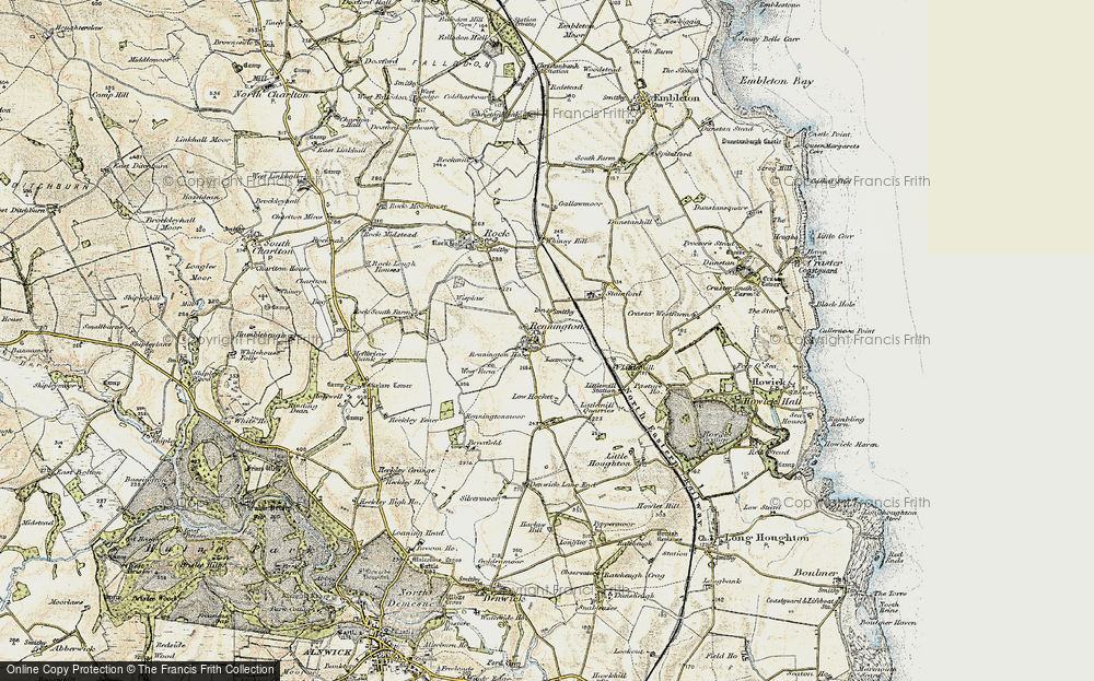 Old Map of Rennington, 1901-1903 in 1901-1903
