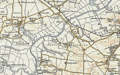 Old map of Repps in 1901-1902