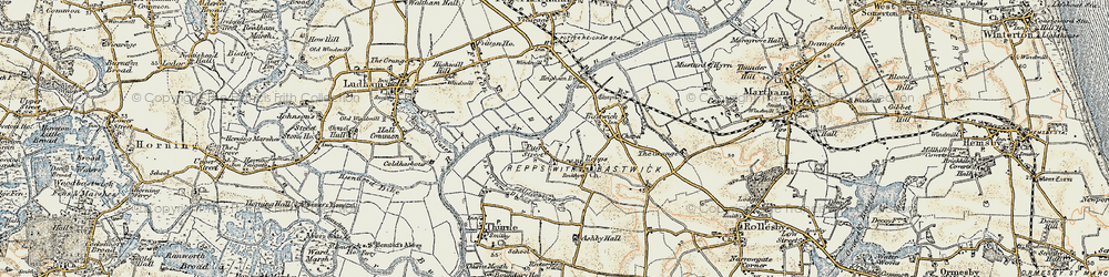 Old map of Repps in 1901-1902