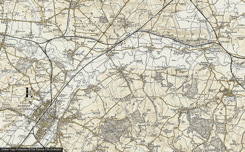 Old Map of Repton, 1902 in 1902