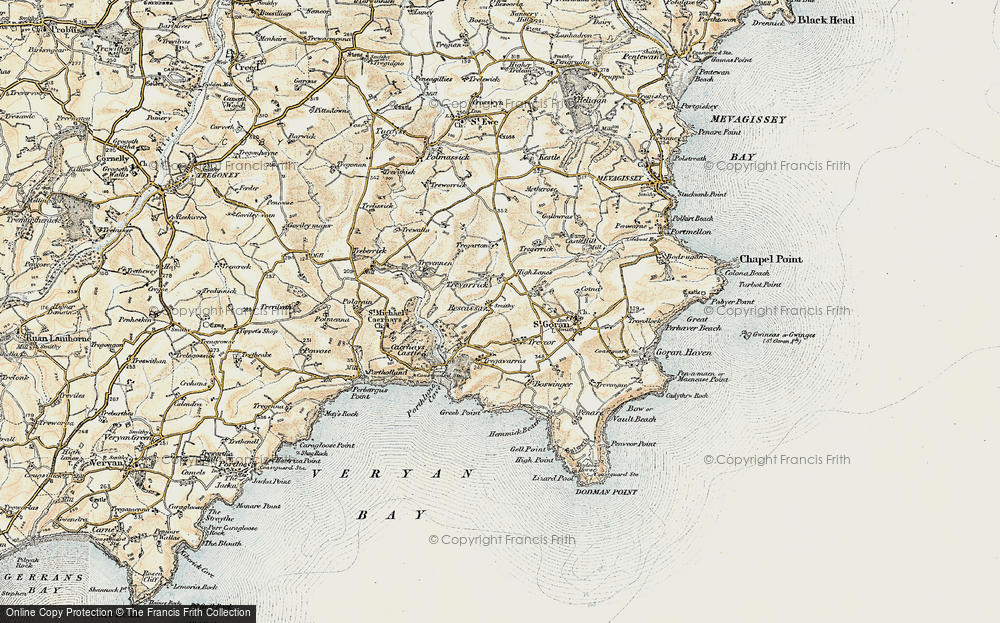 Old Map of Rescassa, 1900 in 1900
