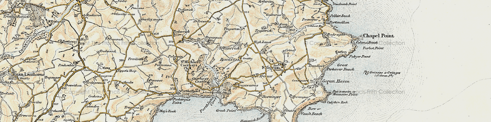 Old map of Rescassa in 1900
