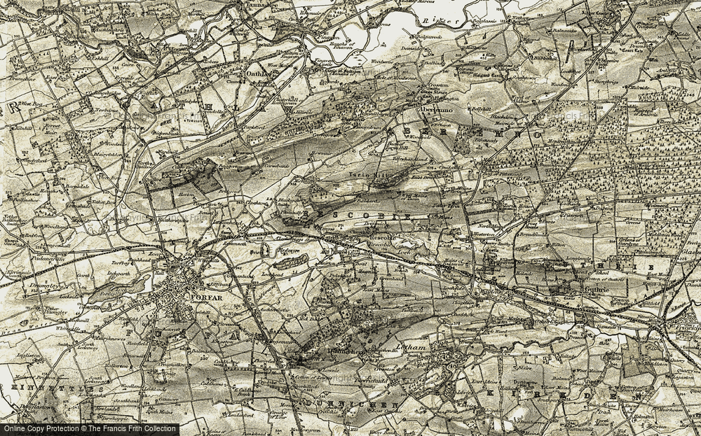 Old Map of Historic Map covering Boal in 1907-1908