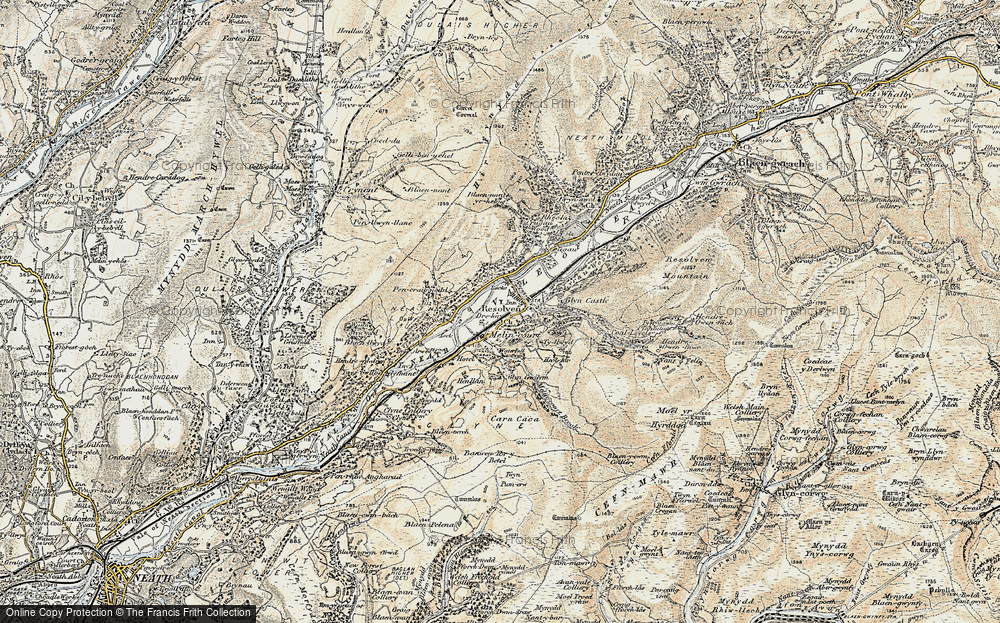 Old Map of Resolven, 1900-1901 in 1900-1901