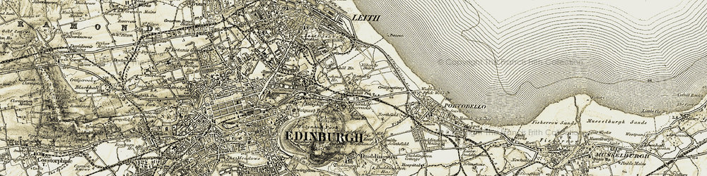 Old map of Restalrig in 1903-1906