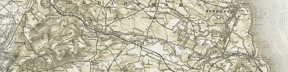 Old map of Blackhill in 1901-1904