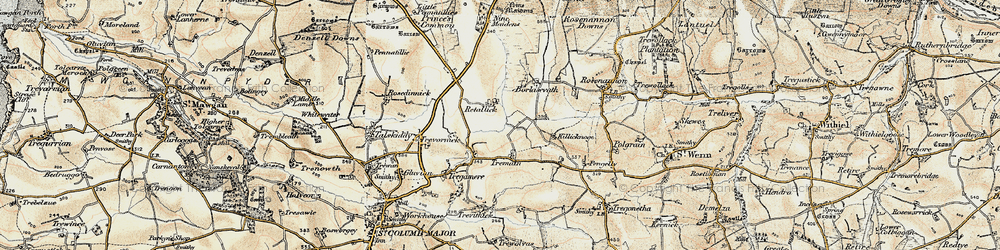 Old map of Retallack in 1900