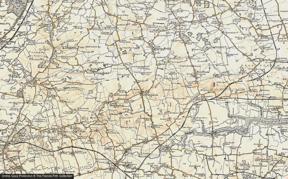 Old Map of Rettendon, 1898 in 1898