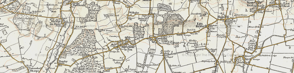Old map of Revesby in 1902-1903