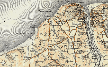 Old map of Thorness Bay in 1897-1909