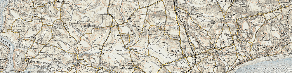 Old map of Reynalton in 1901