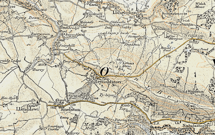 Old map of Reynoldston in 1900-1901