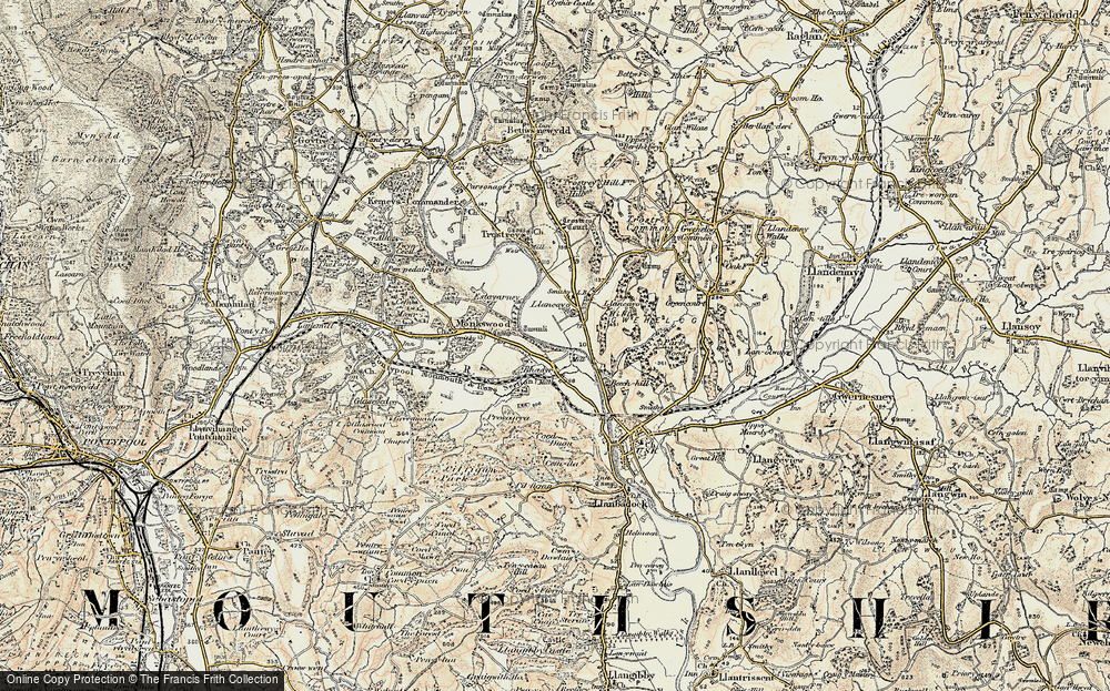 Old Map of Rhadyr, 1899-1900 in 1899-1900