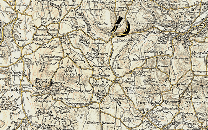 Old map of Rhandir in 1902-1903