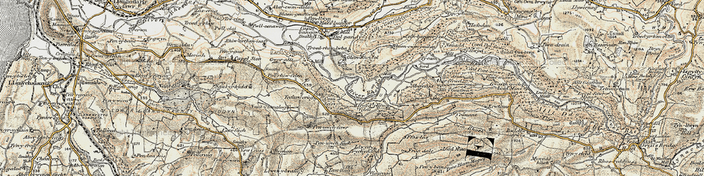 Old map of Rheidol in 1901-1903