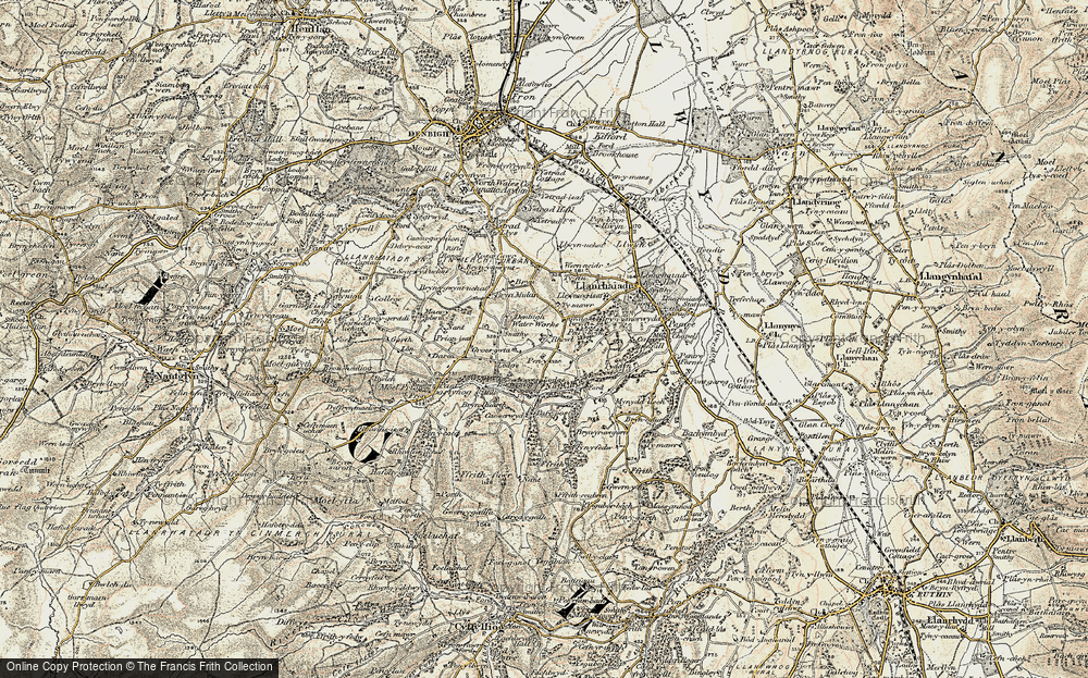 Old Map of Historic Map covering Bryn Morfydd Hotel in 1902-1903