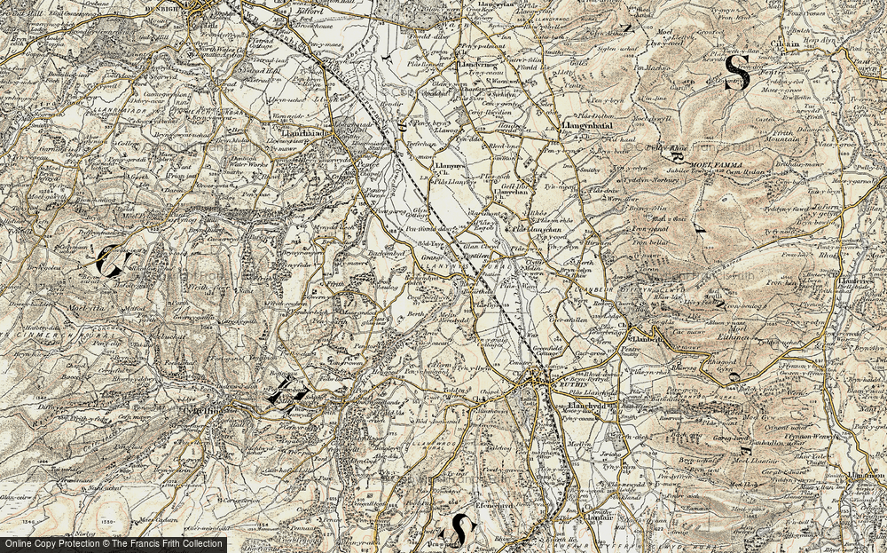 Old Map of Historic Map covering Brofair in 1902-1903