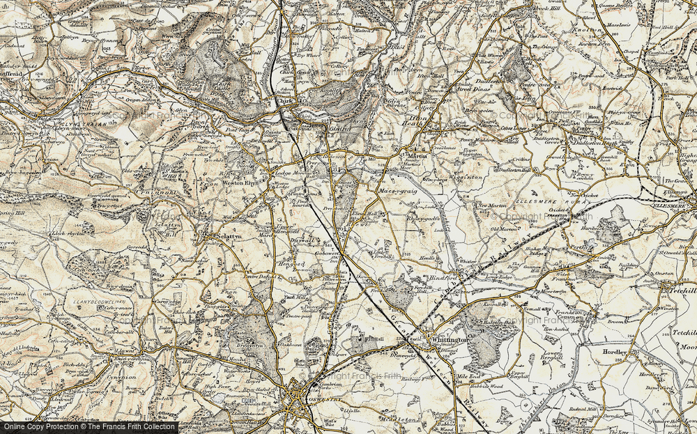 Old Map of Rhewl, 1902 in 1902