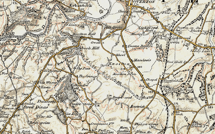 Old map of Rhewl in 1902