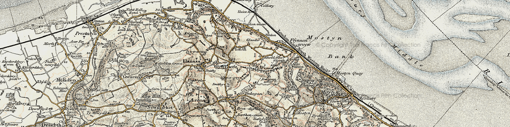 Old map of Afon y Garth in 1902-1903