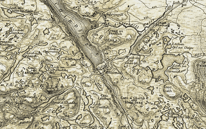 Old map of Achriesgill Water in 1910