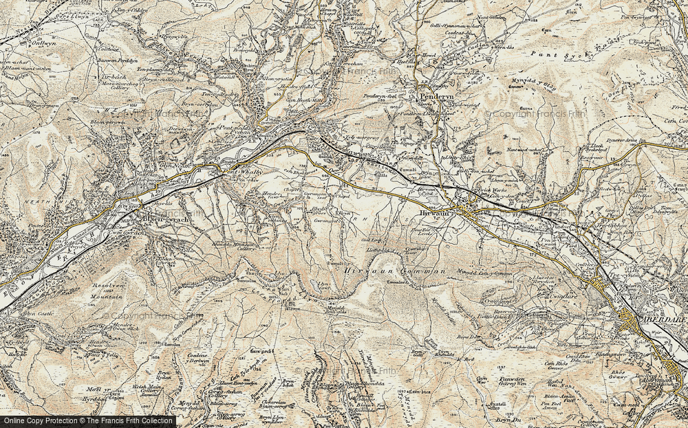 Old Map of Rhigos, 1899-1900 in 1899-1900