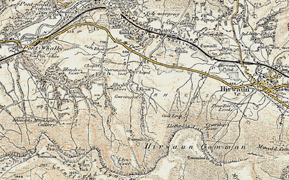 Old map of Rhigos in 1899-1900