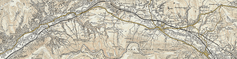 Old map of Rhigos in 1899-1900