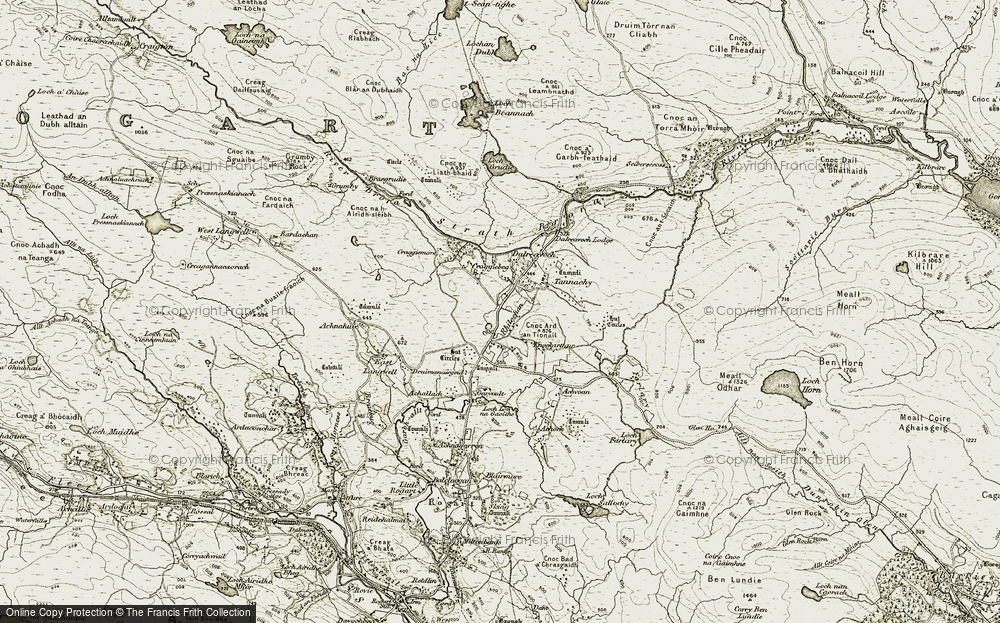 Old Map of Rhilochan, 1910-1912 in 1910-1912