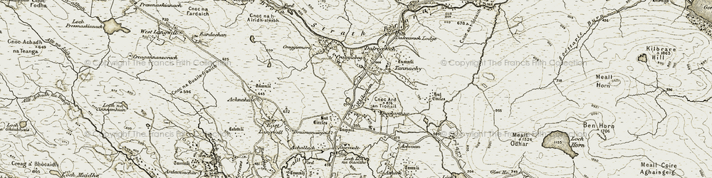 Old map of Rhilochan in 1910-1912