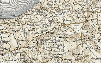 Old map of Allt y corde in 1901