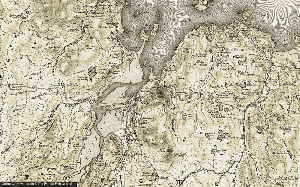 Old Map of Historic Map covering Ben Tongue in 1910-1912