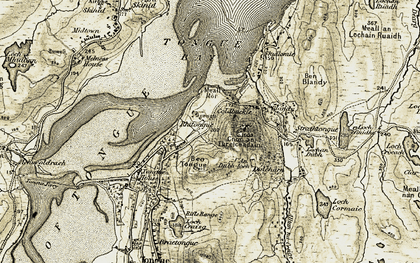 Old map of Ben Tongue in 1910-1912