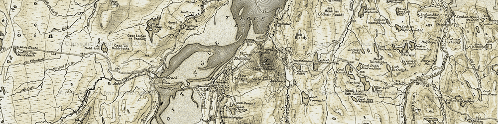 Old map of Ben Tongue in 1910-1912